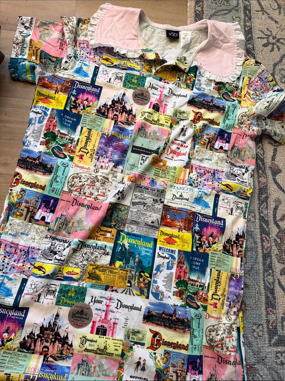 Vintage Disneyl 100 Collage Print nighty/dress  M